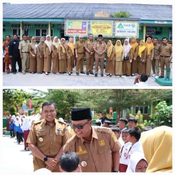 Bupati Lampung Tengah Berikan Stimulus Semangat Belajar ke Siswa SDN Adi Jaya